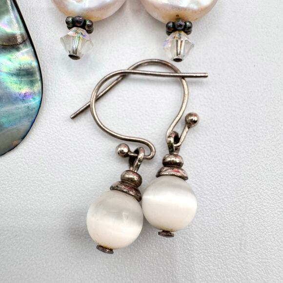 Shell Pearl MOP Mother Of Pearl Earring Lot Mermaidcore Sirencore Beachy Vaca - Picture 5 of 12